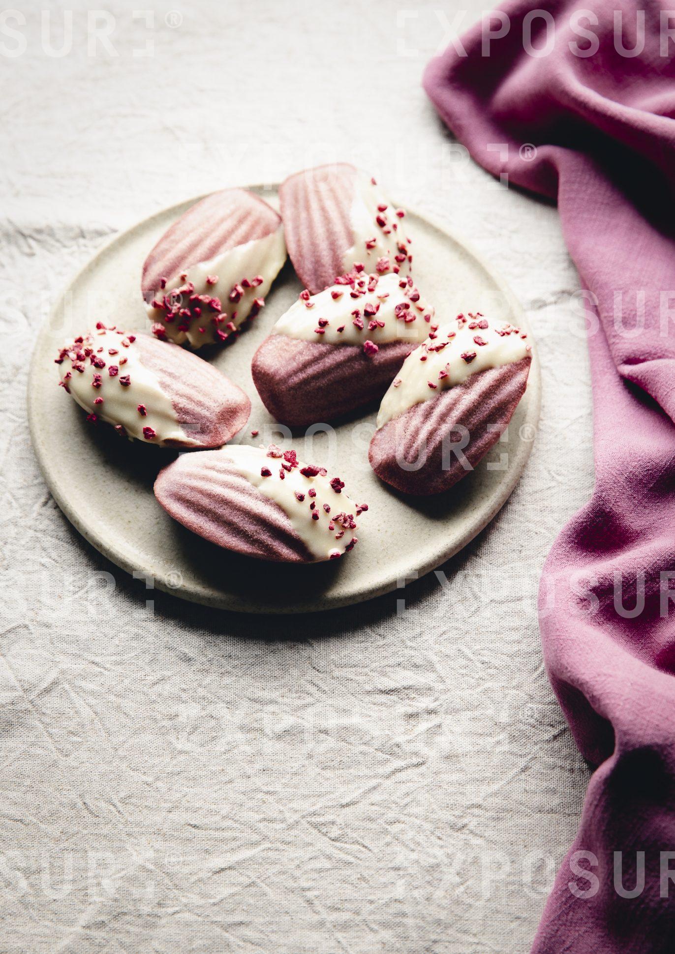 Raspberry & White Chocolate Madeleines