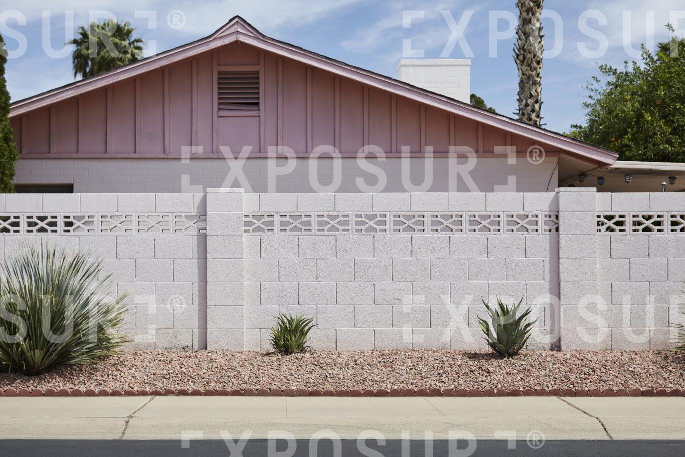 Arizona, pink home with wall
