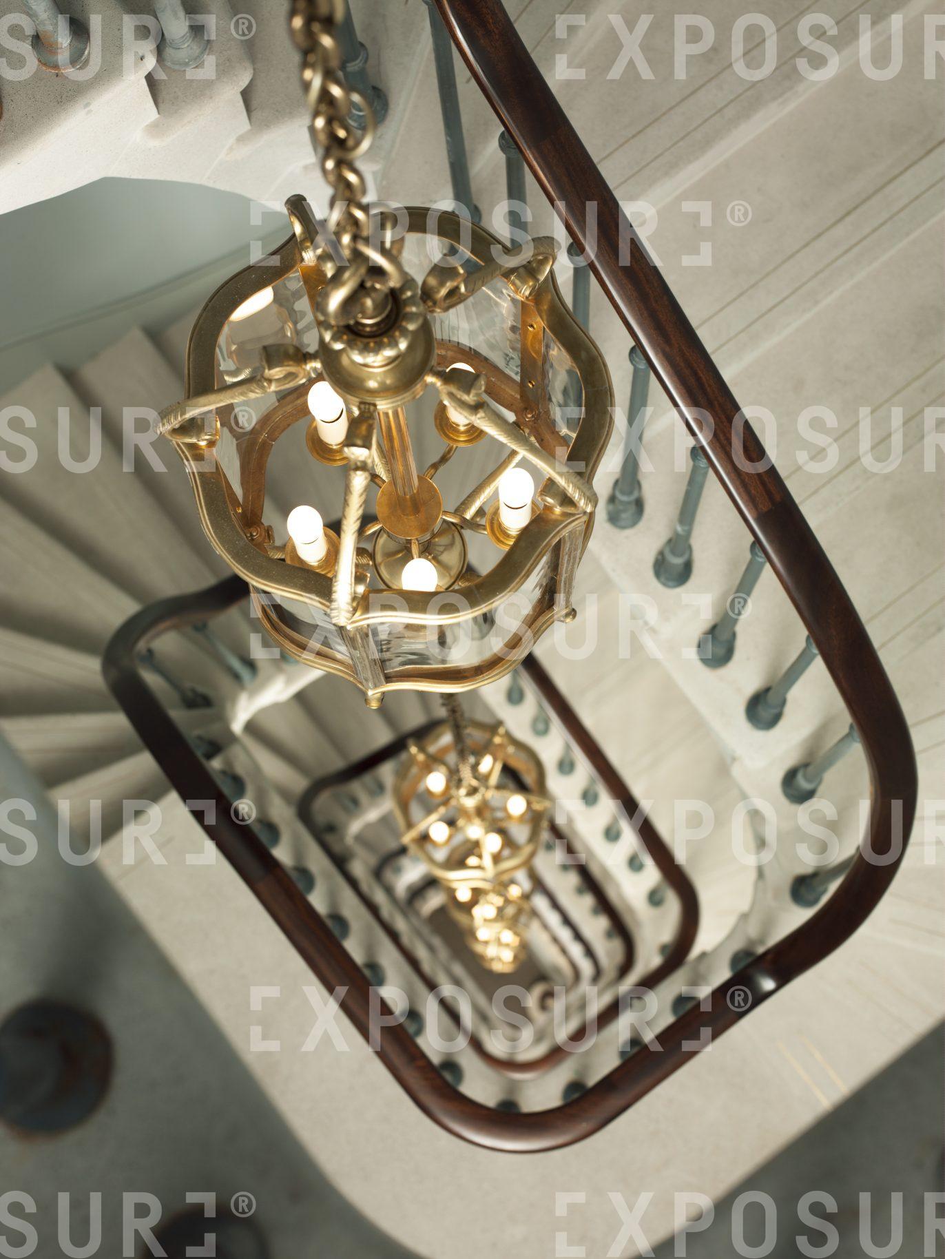 A Spiraling View Down The Stairs 03