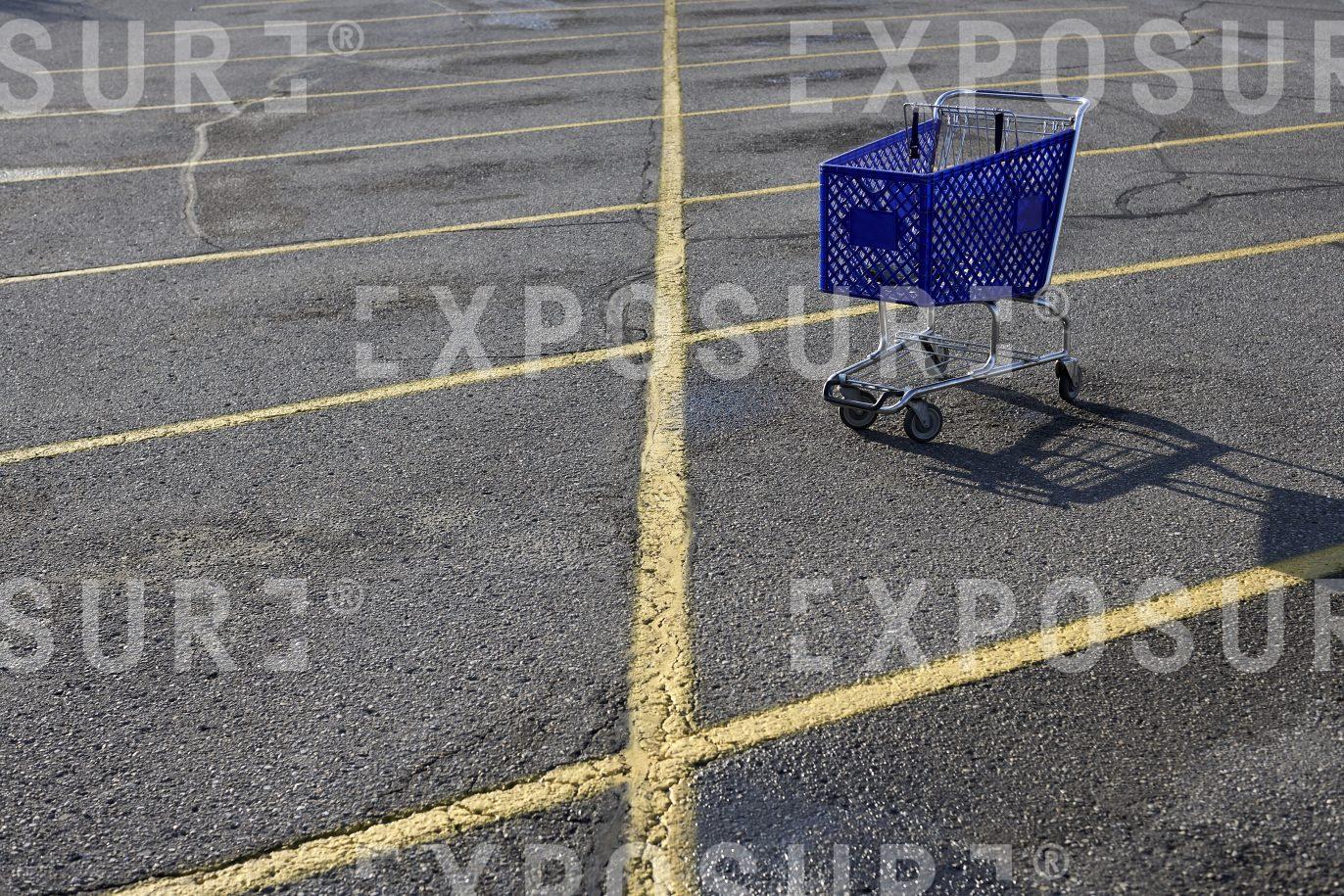Shopping cart, empty bay, Detroit