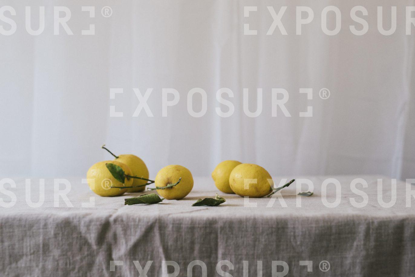 Lemons on a table