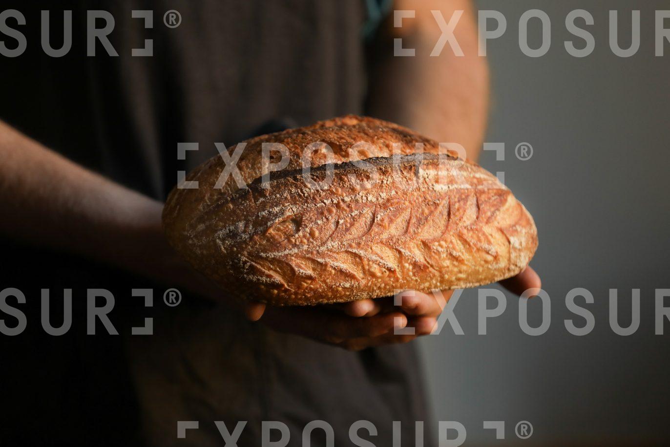 Sourdough bread and hands 2