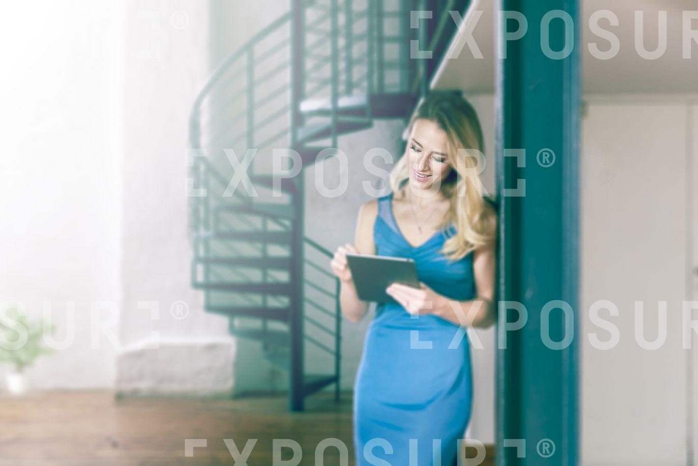 Businesswoman In Blue Dress