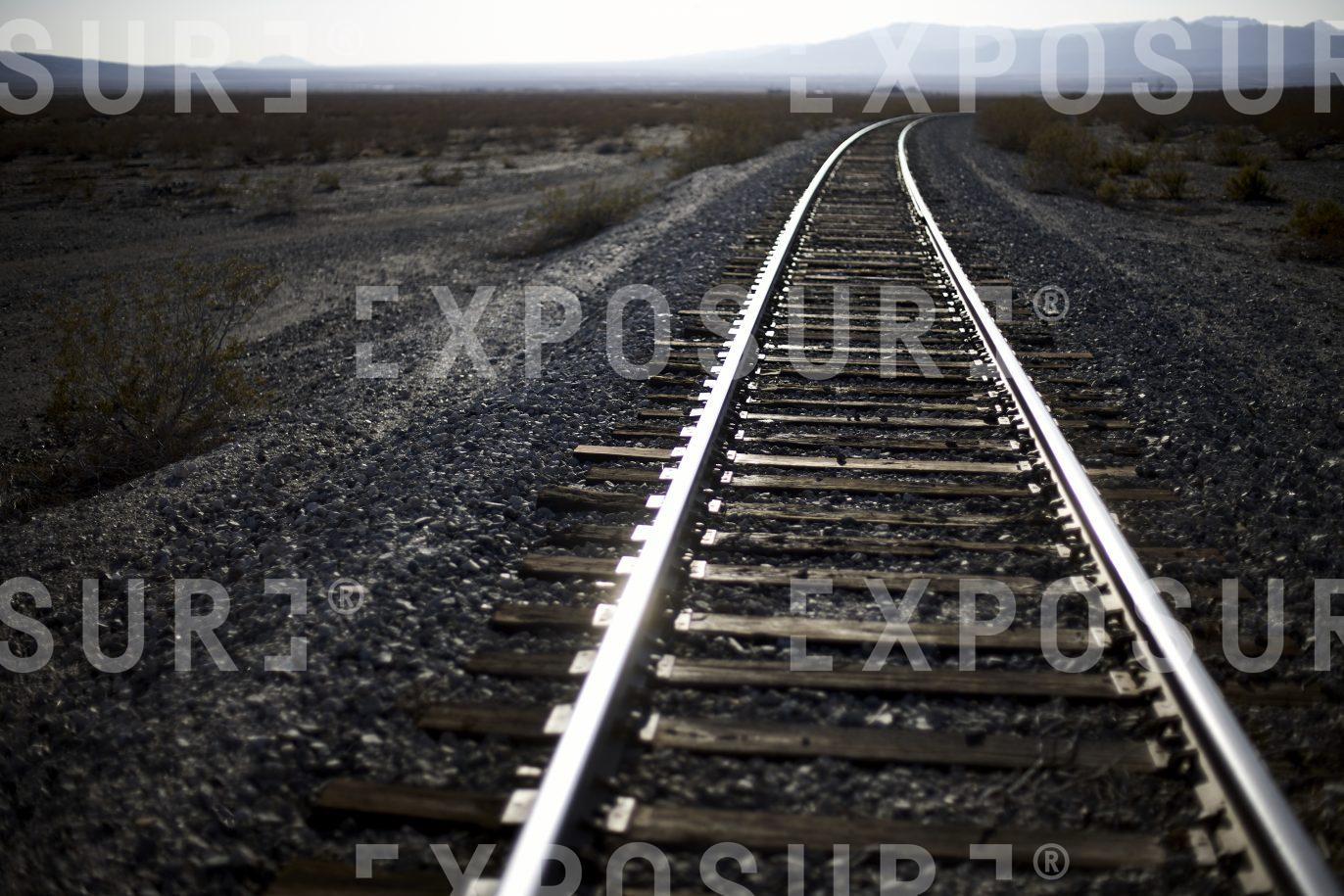 California desert railroad track