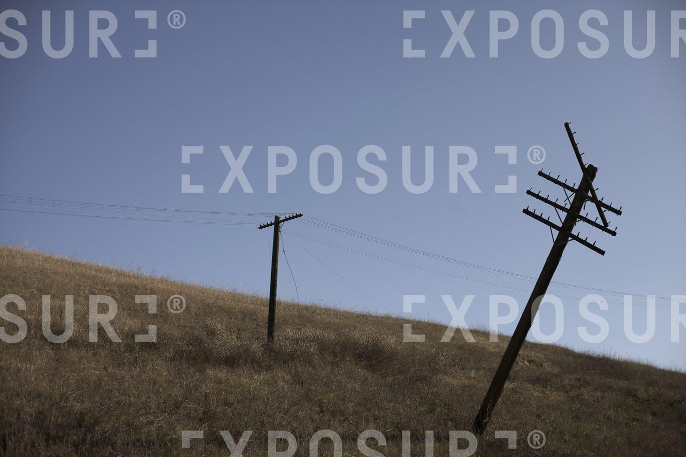 Old telegraph poles, California