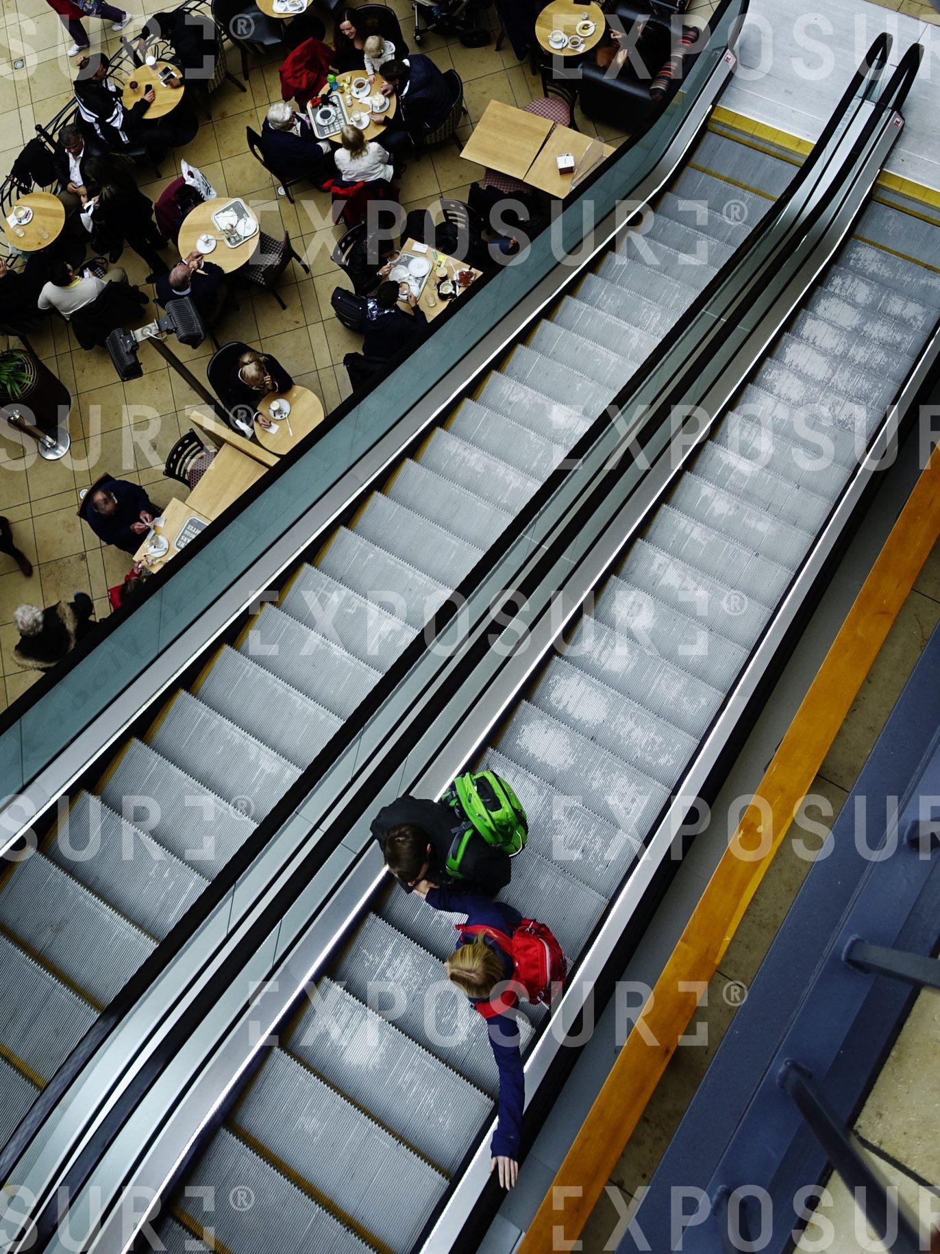 People on an escalator