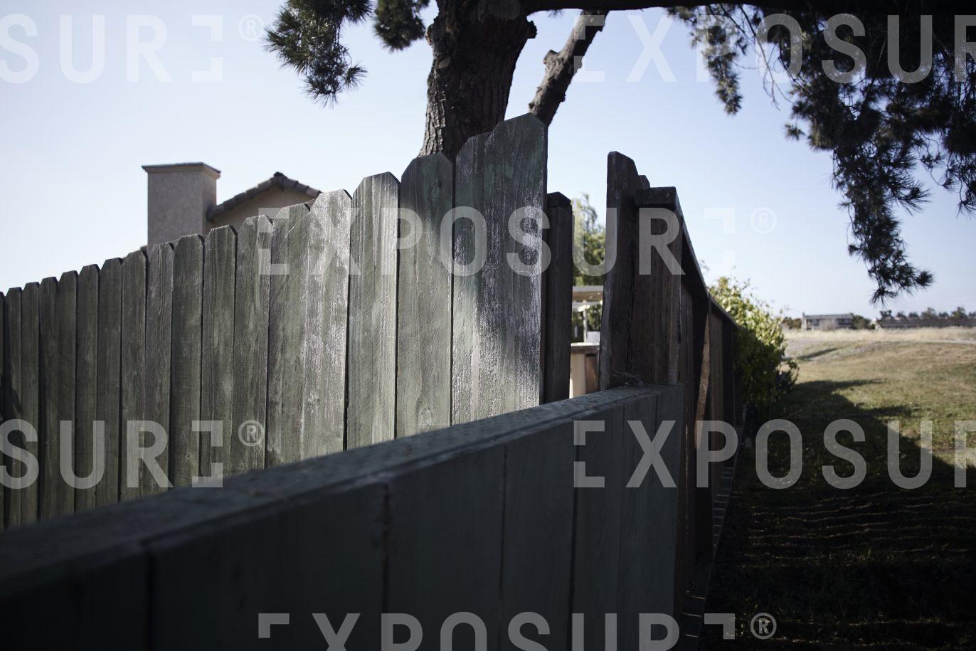 California, weathered suburban fence