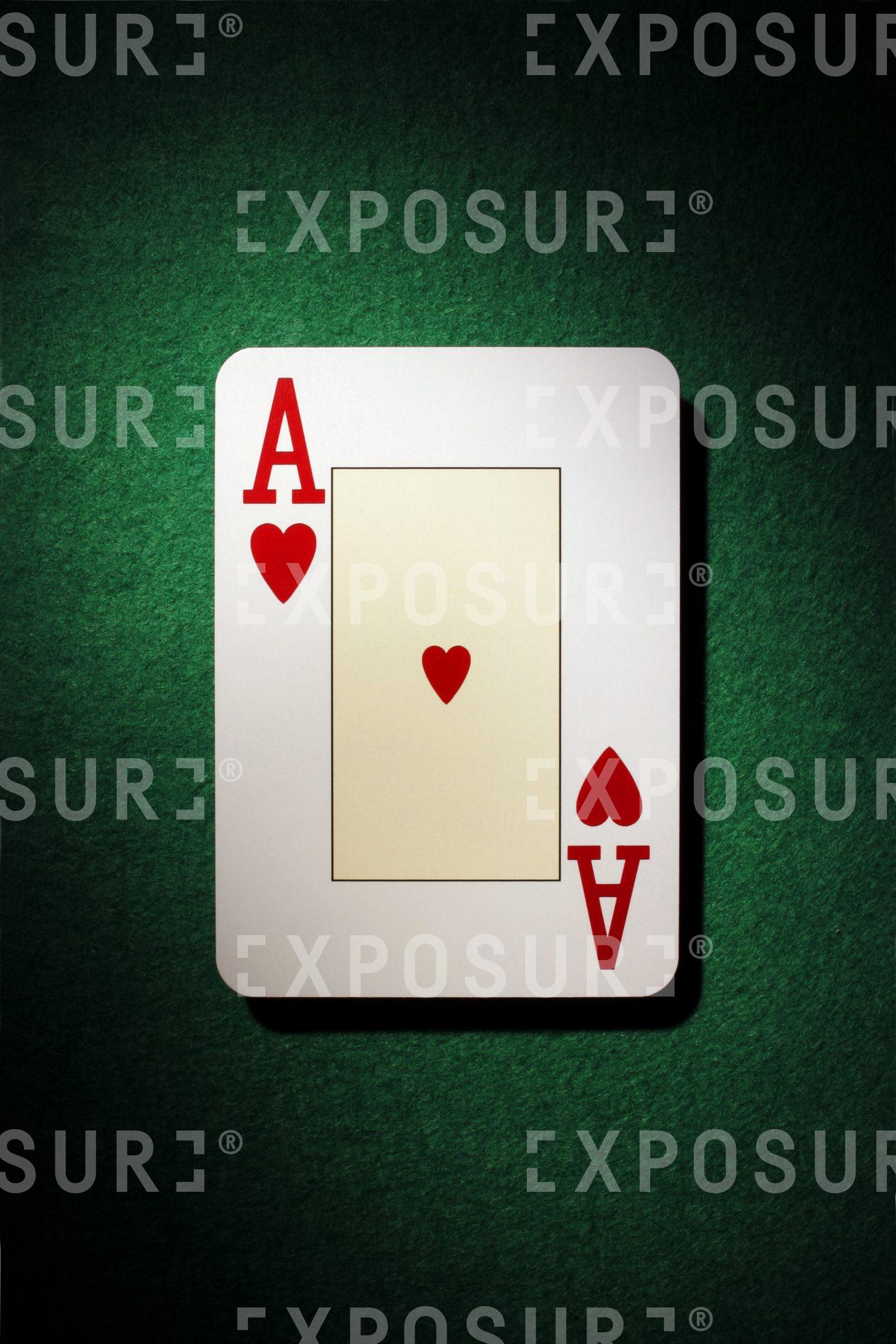 Ace of hearts, playing card