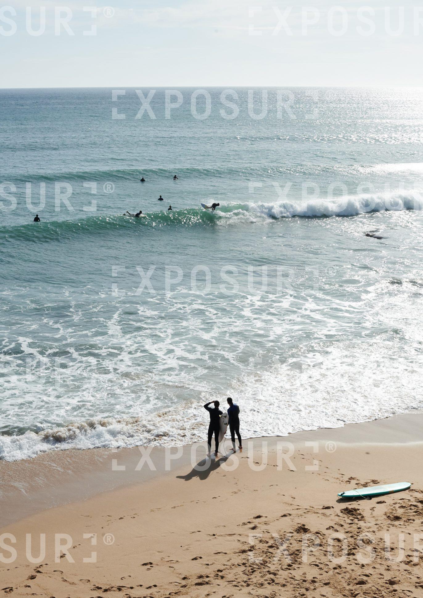 Surfers at the beach, near Cádiz